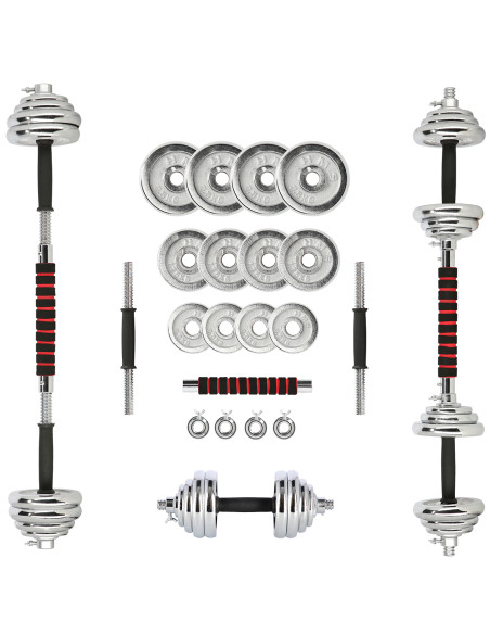 Дъмбели/Щанга в калъф, хромиран, 2х10 кг HMS