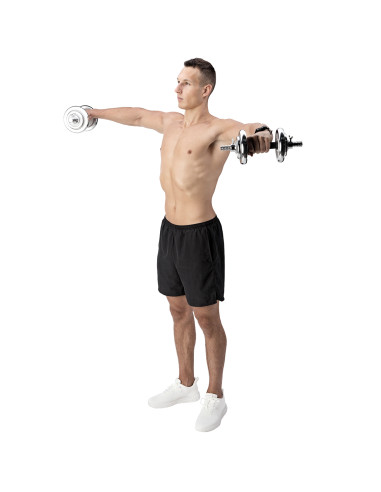 Дъмбели/Щанга в калъф, хромиран, 2х10 кг HMS