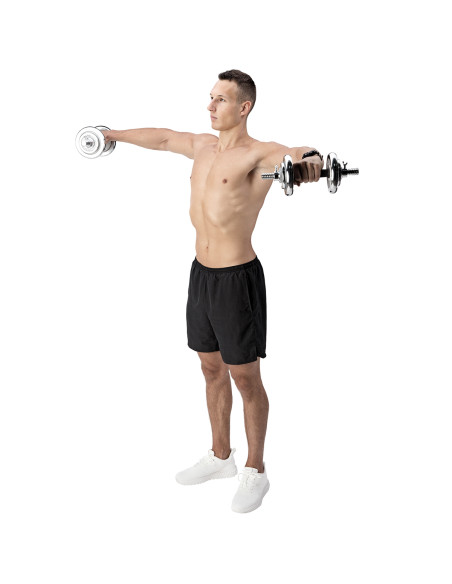 Дъмбели/Щанга в калъф, хромиран, 2х10 кг HMS