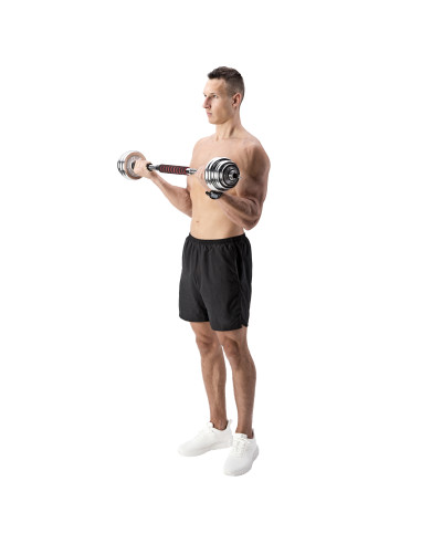 Дъмбели/Щанга в калъф, хромиран, 2х10 кг HMS