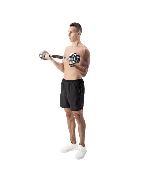 Дъмбели/Щанга в калъф, хромиран, 2х10 кг HMS