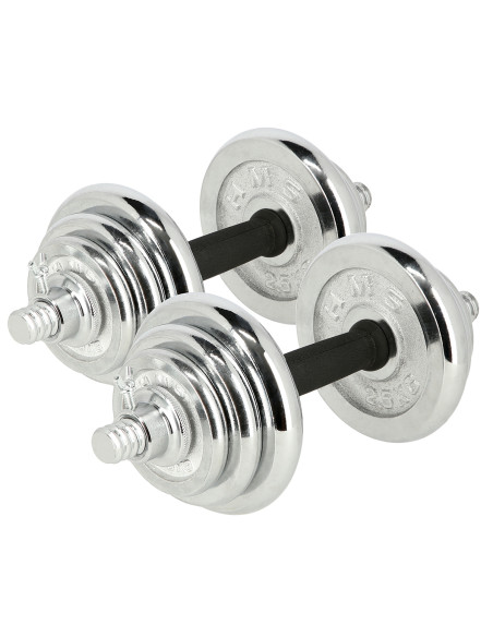 Дъмбели/Щанга в калъф, хромиран, 2х10 кг HMS