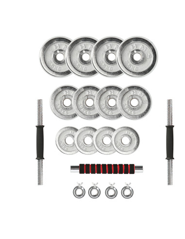 Дъмбели/Щанга в калъф, хромиран, 2х10 кг HMS