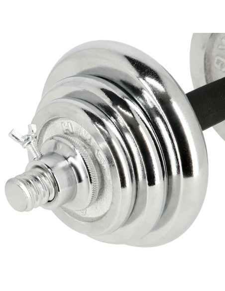 Дъмбели/Щанга в калъф, хромиран, 2х10 кг HMS