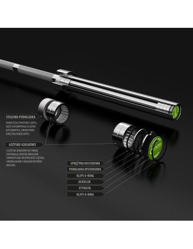 ОЛИМПИЙСКА ЩАНГА 20 КГ 2200 ММ HMS PREMIUM + ZG1000R CLASPS LOCK