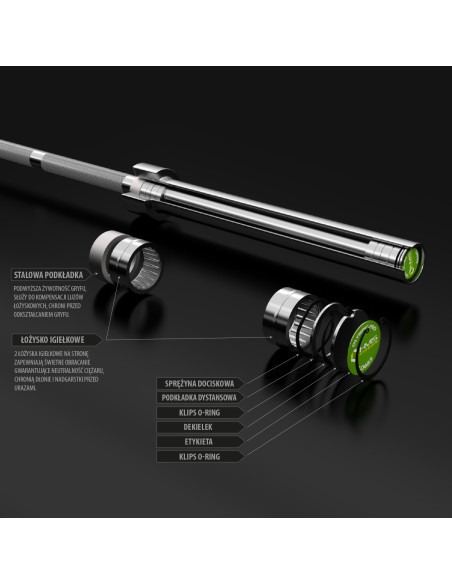 ОЛИМПИЙСКА ЩАНГА 20 КГ 2200 ММ HMS PREMIUM + ZG1000R CLASPS LOCK