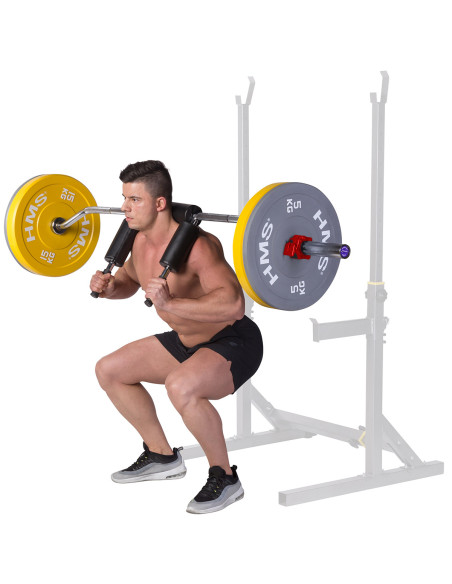 ОЛИМПИЙСКА ЩАНГА ИЗВИТА 220 СМ СЪС ЗАКЛЮЧКИ LOCK JAW ЧЕРЕН HMS