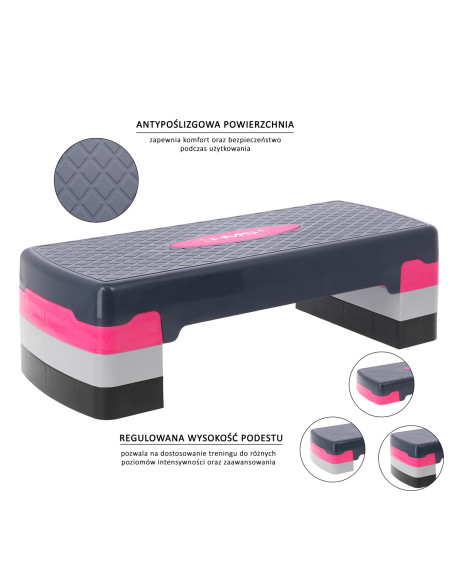 РОЗОВ/СИВ СТЪПЪЛБА ЗА АЕРОБИКА HMS