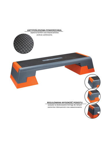ЧЕРЕН/ОРАНЖЕВ СТЪПЪЛБА ЗА АЕРОБИКА HMS PREMIUM