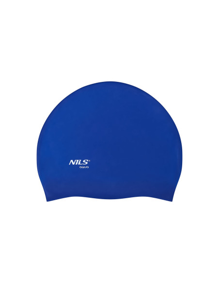 ЕДНОЦВЕТНА BL04 ТЪМНО СИНЯ СИЛИКОНОВА ПЛУВНА ШАПКА NILS AQUA