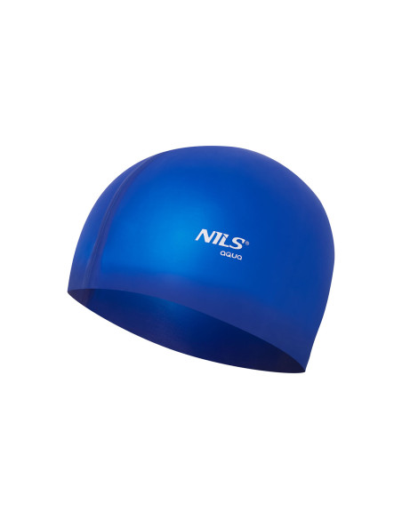 ЕДНОЦВЕТНА BL04 ТЪМНО СИНЯ СИЛИКОНОВА ПЛУВНА ШАПКА NILS AQUA