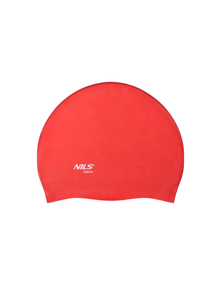 ЕДНОЦВЕТНА RD01 ЧЕРВЕНА СИЛИКОНОВА ПЛУВНА ШАПКА NILS AQUA