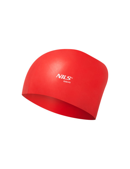 ОБИКНОВЕНА ЧЕРВЕНА ПЛУВНА ШАПКА ЗА ДЪЛГА КОСА СИЛИКОНОВА NILS AQUA