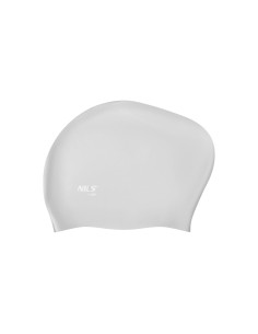 ОБИКНОВЕНА СИВА ПЛУВНА ШАПКА ЗА ДЪЛГА КОСА СИЛИКОНОВА NILS AQUA