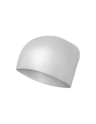 ОБИКНОВЕНА СИВА ПЛУВНА ШАПКА ЗА ДЪЛГА КОСА СИЛИКОНОВА NILS AQUA