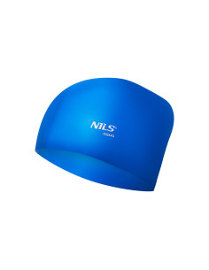 ОБИКНОВЕНА СИНЯ ПЛУВНА ШАПКА ЗА ДЪЛГА КОСА СИЛИКОНОВА NILS AQUA 2