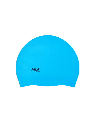 ОБИКНОВЕНА СВЕТЛОСИНЯ СИЛИКОНОВА ПЛУВНА ШАПКА НА ТОЧКИ NILS AQUA