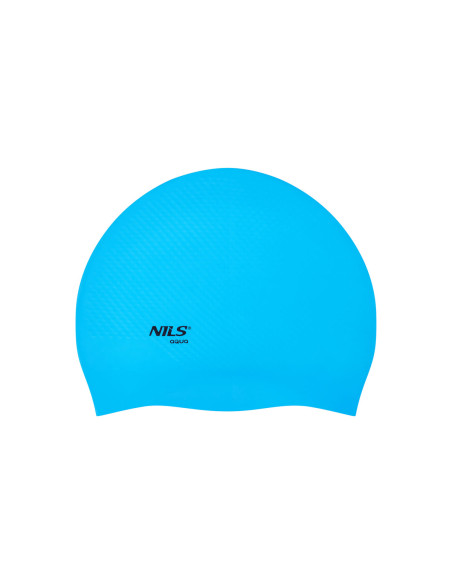 ОБИКНОВЕНА СВЕТЛОСИНЯ СИЛИКОНОВА ПЛУВНА ШАПКА НА ТОЧКИ NILS AQUA