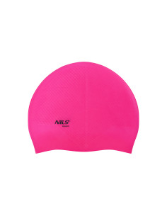 ПЛАВНА ТЪМНО РОЗОВА ШАПКА ЗА ПЛУВНА СИЛИКОНОВА НА ТОЧКИ NILS AQUA 2