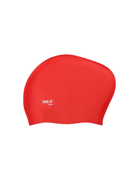 ОБИКНОВЕНА ЧЕРВЕНА ПЛУВНА ШАПКА СИЛИКОНОВА НА ТЪЧКИ NILS AQUA