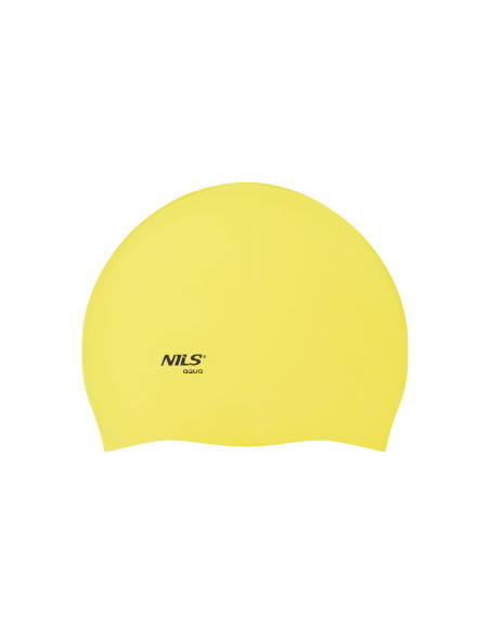 ОБИКНОВЕНА ЖЪЛТА ПЛУВНА ШАПКА СИЛИКОНОВА НА ТОЧКИ NILS AQUA
