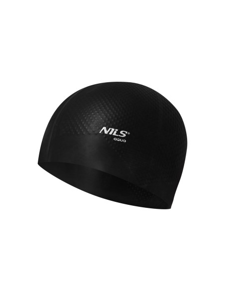 ОБИКНОВЕНА ЧЕРНА СИЛИКОНОВА ПЛУВНА ШАПКА НА ТОЧКИ NILS AQUA