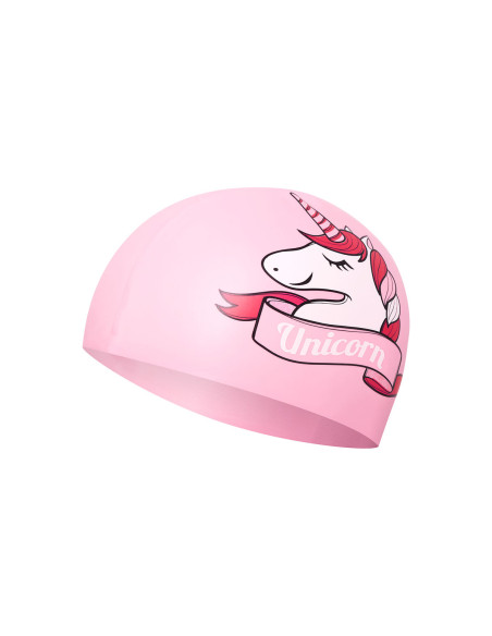 ЕДНОРОГ РОЗОВА ШАПКА ЗА ПЛУВАНЕ ДЕТСКА СИЛИКОНОВА NILS AQUA