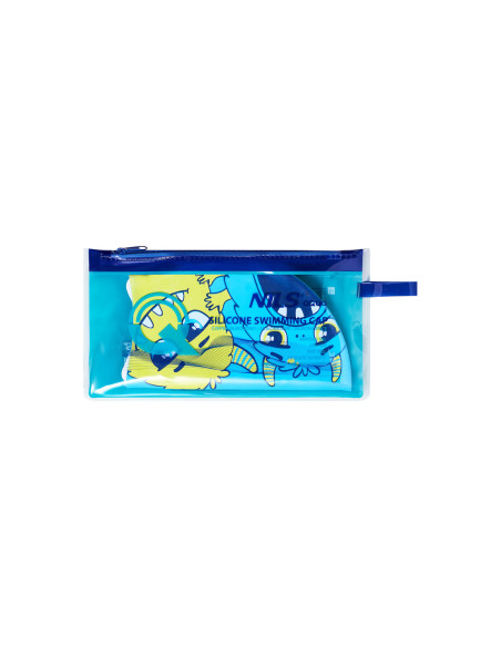 ДЕТСКА ПЛУВНА ШАПКА MONSTER BLUE СИЛИКОНОВА NILS AQUA
