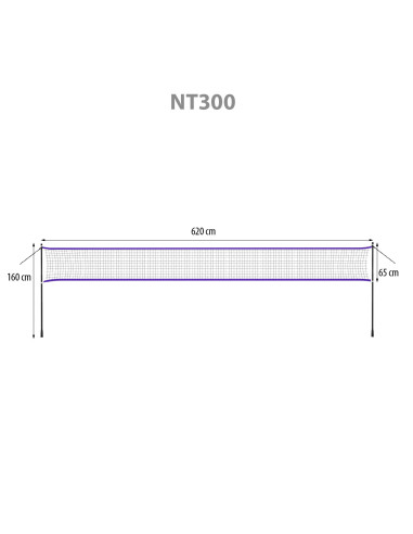 МРЕЖА ЗА БАДМИНТОН 600х60см + ПРЕДПАЗНО ПОКРИВАЛО NILS
