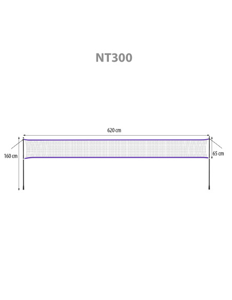 МРЕЖА ЗА БАДМИНТОН 600х60см + ПРЕДПАЗНО ПОКРИВАЛО NILS