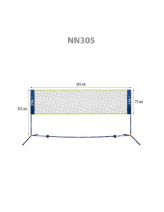 МРЕЖА ЗА БАДМИНТОН 305 СМ ПРЕДПАЗНО ПОКРИВАЛО NILS