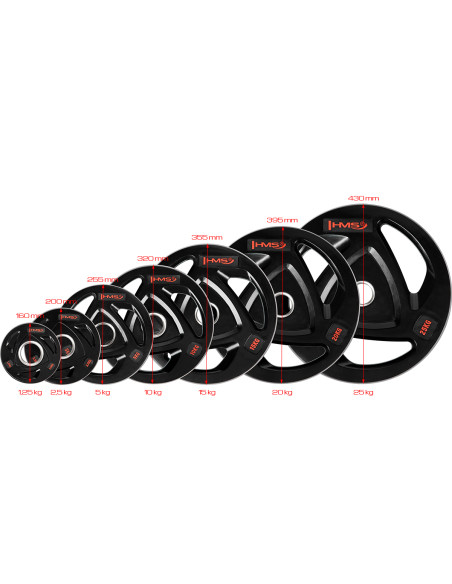 ЧЕРНА ОЛИМПИЙСКА ПЛОЧКА С ГУМЕНО ПОКРИТИЕ 2,5 KG HMS