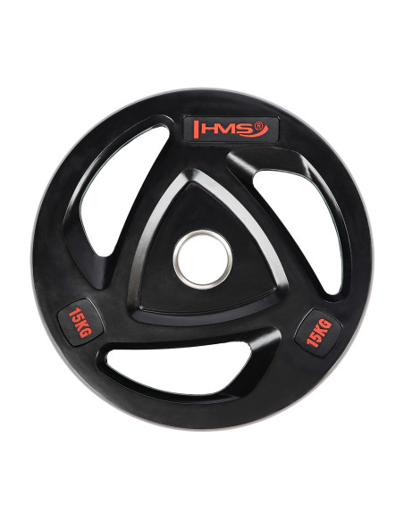 ЧЕРНА ОЛИМПИЙСКА ПЛОЧКА С ГУМЕНО ПОКРИТИЕ 15 КГ HMS