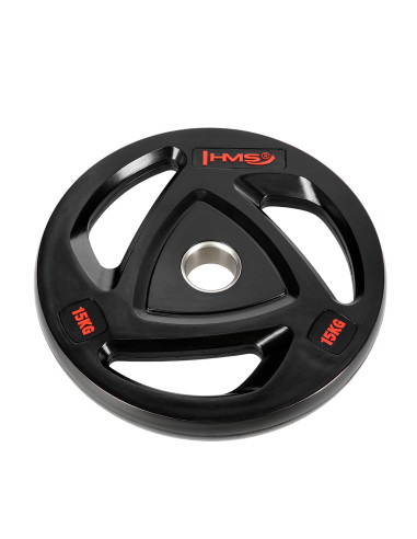 ЧЕРНА ОЛИМПИЙСКА ПЛОЧКА С ГУМЕНО ПОКРИТИЕ 15 КГ HMS
