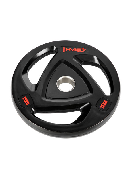 ЧЕРНА ОЛИМПИЙСКА ПЛОЧКА С ГУМЕНО ПОКРИТИЕ 15 КГ HMS