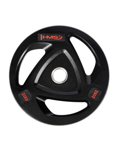 ЧЕРНА ОЛИМПИЙСКА ПЛОЧКА С ГУМЕНО ПОКРИТИЕ 20 КГ HMS