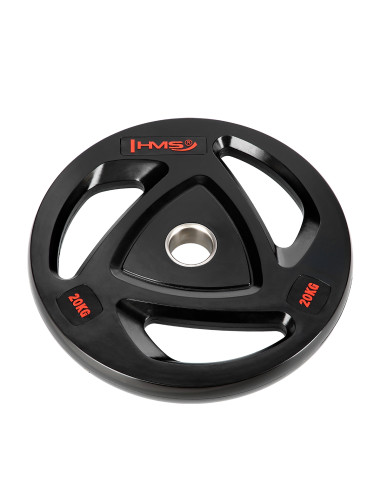 ЧЕРНА ОЛИМПИЙСКА ПЛОЧКА С ГУМЕНО ПОКРИТИЕ 20 КГ HMS