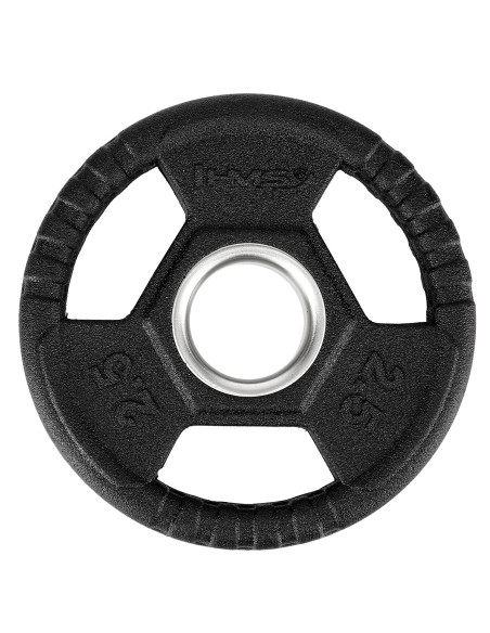 ЧЕРНА ОЛИМПИЙСКА ПЛОЧКА С ГУМЕНО ПОКРИТИЕ 2,5 KG HMS