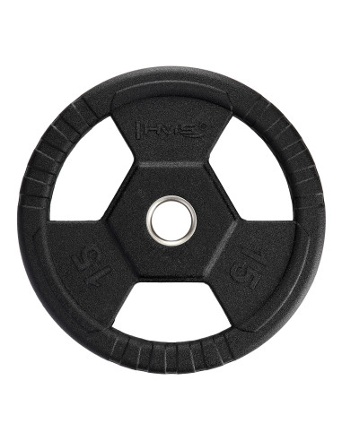 ЧЕРНА ОЛИМПИЙСКА ПЛОЧКА С ГУМЕНО ПОКРИТИЕ 15 КГ HMS