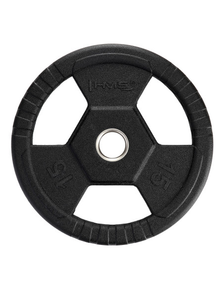 ЧЕРНА ОЛИМПИЙСКА ПЛОЧКА С ГУМЕНО ПОКРИТИЕ 15 КГ HMS