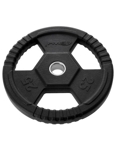 ЧЕРНА ОЛИМПИЙСКА ПЛОЧКА С ГУМЕНО ПОКРИТИЕ 25 КГ HMS