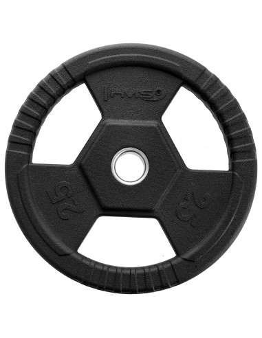 ЧЕРНА ОЛИМПИЙСКА ПЛОЧКА С ГУМЕНО ПОКРИТИЕ 25 КГ HMS