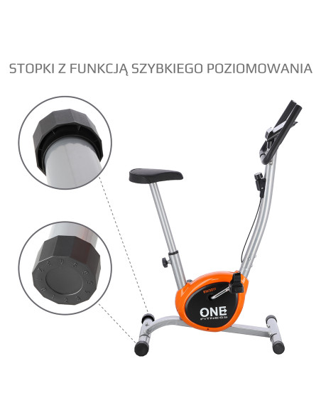 СРЕБРИСТО-ОРАНЖЕВ МЕХАНИЧЕН ВЕЛОРОЖОР ONE FITNESS