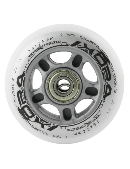 76x24 82A WHITE (4 бр.) + ABEC-7 (8 бр.) КОМПЛЕКТ NILS EXTREME