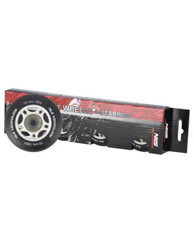 72x24 82A BLACK MATT (4 бр.) + ABEC-9 (8 бр.) КОМПЛЕКТ NILS EXTREME