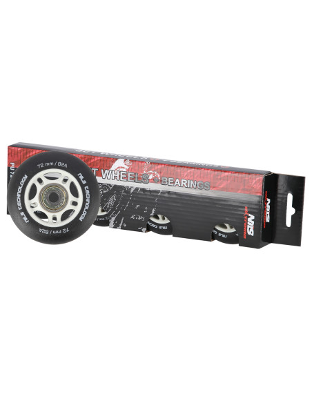 72x24 82A BLACK MATT (4 бр.) + ABEC-9 (8 бр.) КОМПЛЕКТ NILS EXTREME