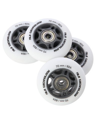 70x24 82A WHITE MATT (4 бр.) + ABEC-9 (8 бр.) КОМПЛЕКТ NILS EXTREME