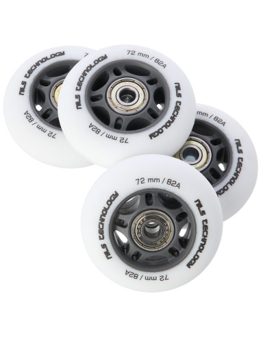 72x24 82A WHITE MATT (4 бр.) + ABEC-9 (8 бр.) КОМПЛЕКТ NILS EXTREME