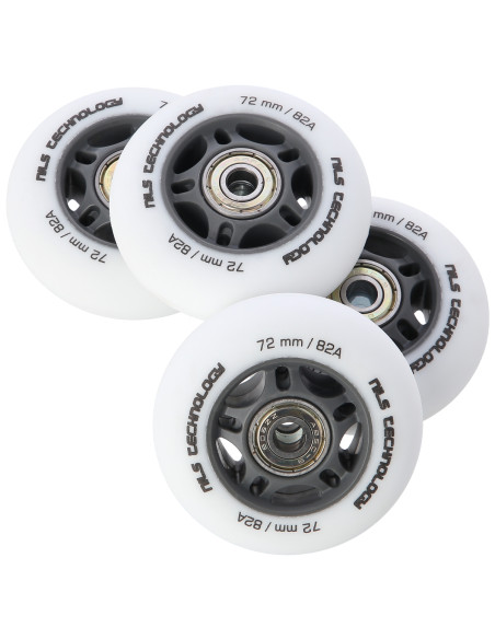 72x24 82A WHITE MATT (4 бр.) + ABEC-9 (8 бр.) КОМПЛЕКТ NILS EXTREME