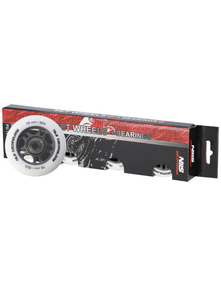 76x24 82A WHITE MATT (4 БР.) + ABEC-9 (8 БР.) КОМПЛЕКТ NILS EXTREME